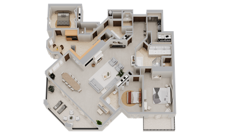 Floor plan for 3 beds, 3.5 baths, 2765 sqft